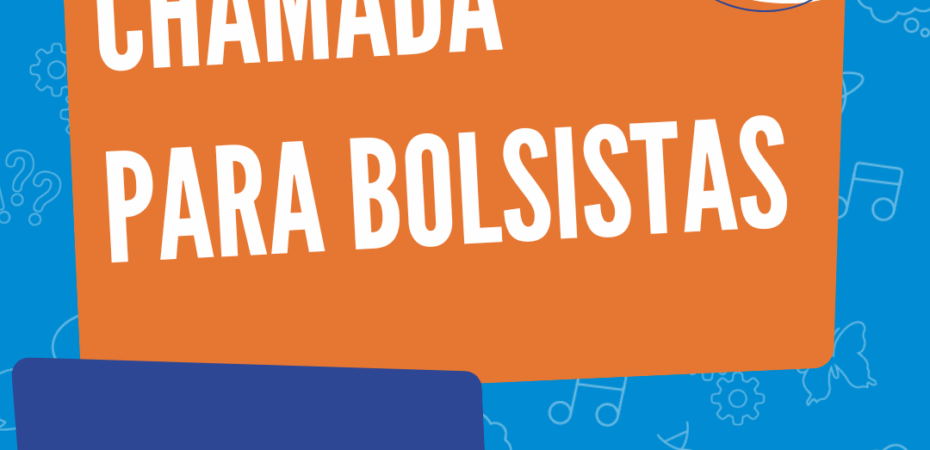 Cartaz de divulgação do resultado da Etapa 3 da chamada para bolsistas da casa da Ciência. Num fundo azul com detalhes em branco que remetem à várias áreas da ciência, Há um retângulo estilizado em laranja no centro da imagem, com o seguinte texto em letras brancas: “Chamada para bolsistas”. Na parte superior, à esquerda, num circulo branco está a palavra em letras de cor laranja: “seleção”. Na parte inferior, á esquerda, sobre um retângulo estilizado azul escuro, está o seguinte texto na cor branca: “Resultado final”; Do lado direito inferior da imagem estão as logos da Casa da Ciência, do SIMAP, do Fórum de ciência e cultura, das Pró-reitorias de extensão e graduação da UFRJ e da FAPERJ. Fim da audiodescrição.